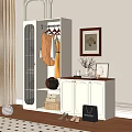 White Modern Wardrobe With Glass Door Hanging Clothes And Storage Boxes In Bedroom