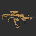 Futuristic Tactical Rifle In Brown And Black With Scope And Modern Design