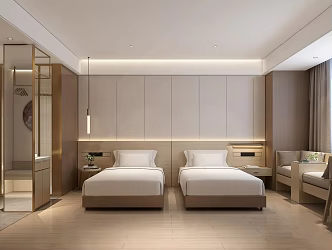 Modern Rooms Hotel Guest 3d model