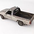 Old Rusted Single Cab Pickup Truck Displayed Against White Background With Weathered Exterior