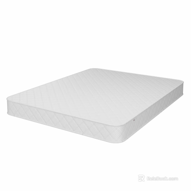 White Mattress With Diamond Quilted Pattern For Comfortable Bedroom Use 3d model 