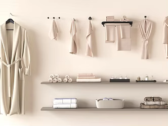 Towels Bathrobe Bathroom products 3d model