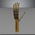 Mechanical Robotic Hand Design Featuring Yellow Black Structure And Detailed Components