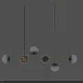 Modern Multi Sphere Chandelier With Metal Frame And Suspended Ceiling Light Design 3d model