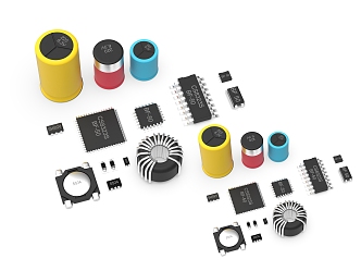 modern electronic components 3d model