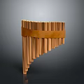 Traditional Wooden Pan Flute Musical Instrument With Aligned Bamboo Pipes And Sturdy Band