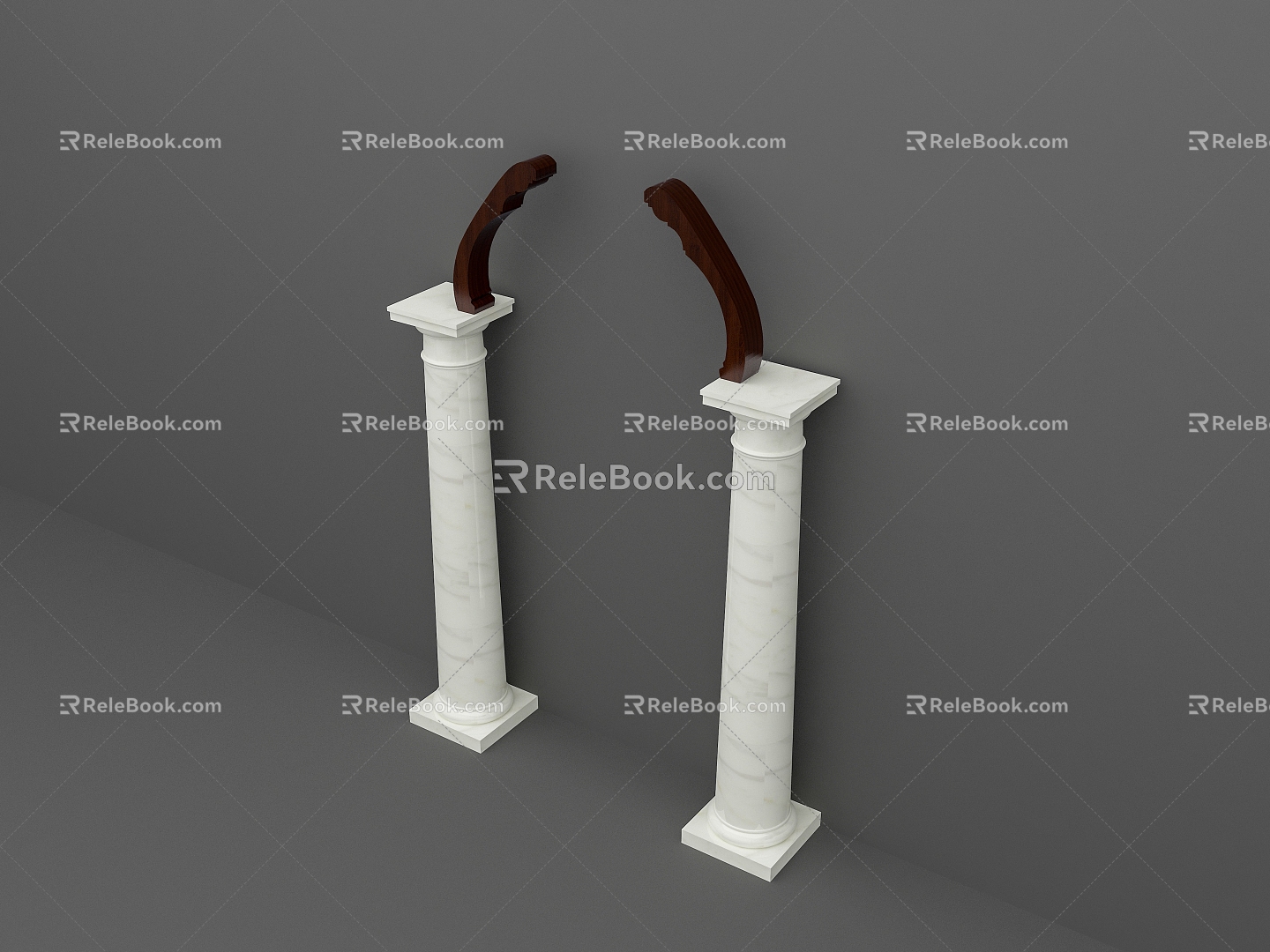 European Marble Arc Column Stone Arch Shape Column 3d model