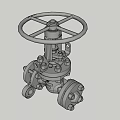 Durable Industrial Metal Valve With Manual Wheel Handle And Bolted Pipeline Connections