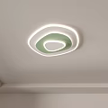 Modern Creative Shape Ceiling Light With Green And White Design And LED Light Strip 3d model