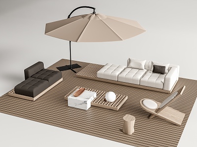 Modern Minotti outdoor sofa 3d model