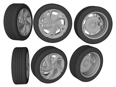 High Quality Vehicle Tires Showcasing Various Stylish Wheel Designs And Rims 3d model