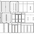 Various Modern Door And Window Designs With Glass Panels And Frames 3d model