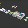 Modern Electronic Devices With Smartphone Packaging Box Charger Data Cable And Earbuds