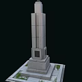 Tall Monument Structure With Stone Pedestal Top Statue Square Base And Green Patches
