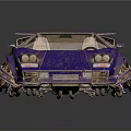 Purple Vintage Sports Car With Textured Body Rear Spoiler And Stylish Wheels