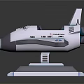 NASA Space Shuttle Model Display With American Flag And Base Stand 3d model