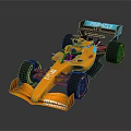 Orange Racing Car With Blue Rear Wing Number 118 Modern Sleek Design And Large Wheels
