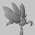 3D Rendered Orange Blue Spotted Insect Like Creature With Wings And Legs