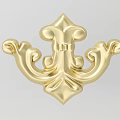 Golden Decorative Intricate Carved Design With Symmetrical Curved Metal Patterns Ornament