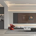 Modern Living Dining Room Interior Design With TV Wall Dining Table And Neutral Tones