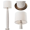 Modern Floor Lamp Design With White Textured Pole And Linen Lampshade Metal Base