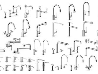 Modern faucet combination hardware components 3d model