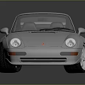 Silver Vintage Sports Car With Rear Spoiler Shiny Body And Red Brake Calipers