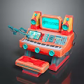portable synthesizer mixer reverberator tuner mixer mixing equipment 3d model