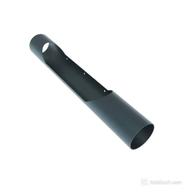 Durable Black Metal Tubular Component With Cylindrical Structure And Holes 3d model 