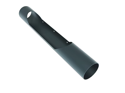 Durable Black Metal Tubular Component With Cylindrical Structure And Holes 3d model
