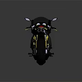Black and Gold Sport Motorcycle Featuring Sleek Design Gold Accents And Reflective Body