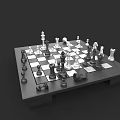Standard Chessboard With Black And White Pieces Arranged In Game Setup