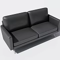 Modern Gray Upholstered Two Seater Sofa With Sleek Design And Metal Legs 3d model