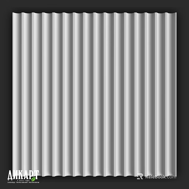 White Vertical Striped Wall Design With Smooth Surface And Decorative Texture 3d model 