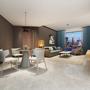Modern Apartment Model Room Sofa Coffee Table TV Cabinet Hanging 3d model