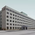 Modern Multi storey Office Building With Light Colored Exterior And Regular Windows 3d model