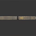Two Metal Equipment Pieces With Geometric Patterns And Worn Texture