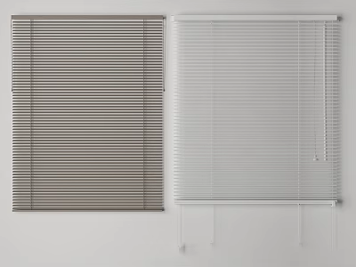 Brown And White Venetian Blinds For Home Windows Interior Design Ideas 3d model