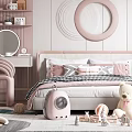 Cozy Pastel Pink Kids Bedroom With Bed Toys And Decorations