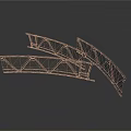 Detailed Architectural Metal Arched Bridge Models With Grid Pattern Design Elements