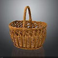 Orange Handwoven Storage Basket with Handle for Home Decor and Organizing