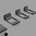 Modern Grey Double Bed With Upholstered Headboard And Soft Bedding