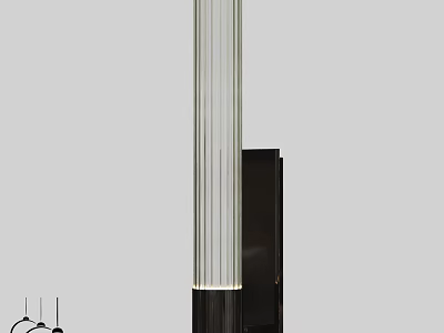 Modern Wall Lamp With Vertical Glass Shade And Black Base For Home Decor 3d model