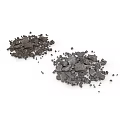 Close Up View of Natural Stone Wood Chips in Two Piles on White Background