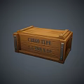 Wooden Cargo Crate With Metal Clasps Marked Cargo Type 1.5 Ton X 20