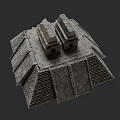 Ancient Stepped Stone Building With Twin Top Structures And Layered Platforms 3d model