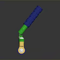 Double Handle Manual Roller Tool With Green Frame Blue Grips And Gold Roller Ends