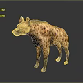 Spotted Hyena 3D Rendering With Colorful Fur And Standing Pose On Dark Background