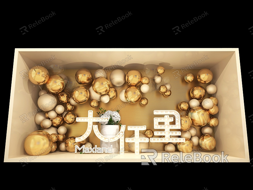 Shop Window Display Mirror Ball Metal Ball Light Luxury model