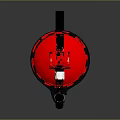 Red Fire Extinguisher with Black Handle Nozzle Safety Labels and Instruction Symbols